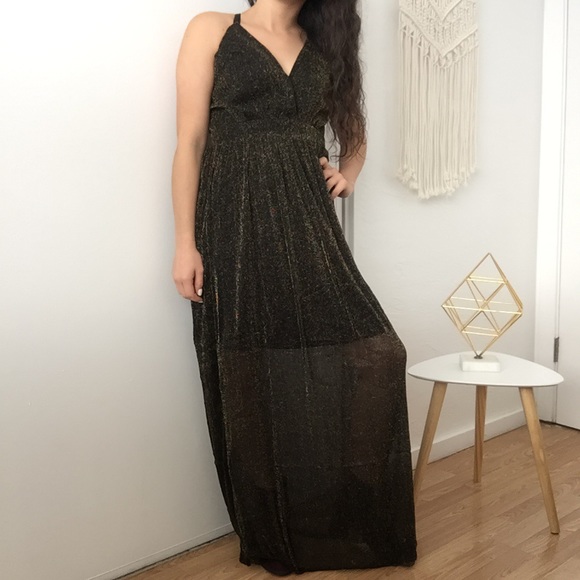 NWT Homecoming Prom Shimmer Black Maxi Dress - Picture 6 of 7